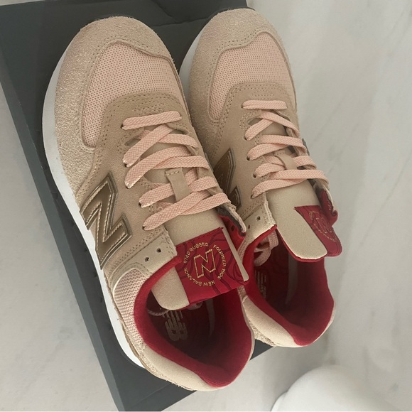 New Balance Blush Pink, gold and red sneakers NWT - Picture 3 of 10
